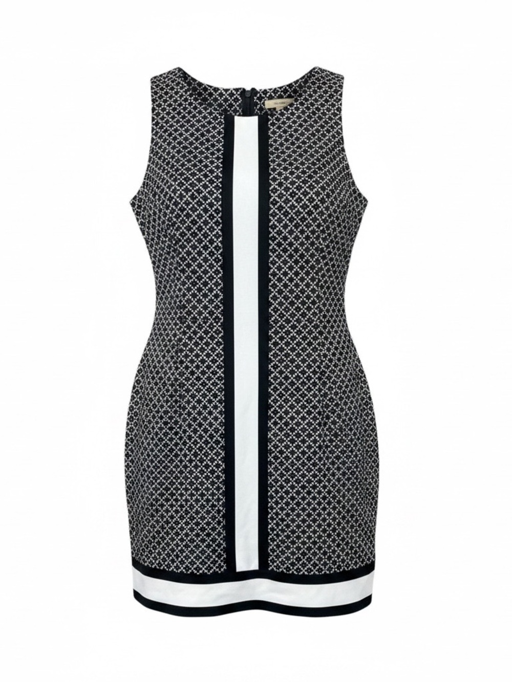 Michael Kors Black & White Sleeveless Patterned Sheath Dress